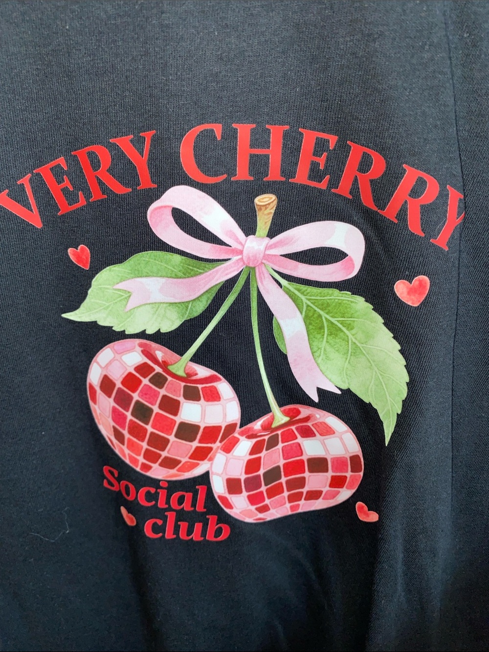 Graphic Tee - Black with Red & Pink